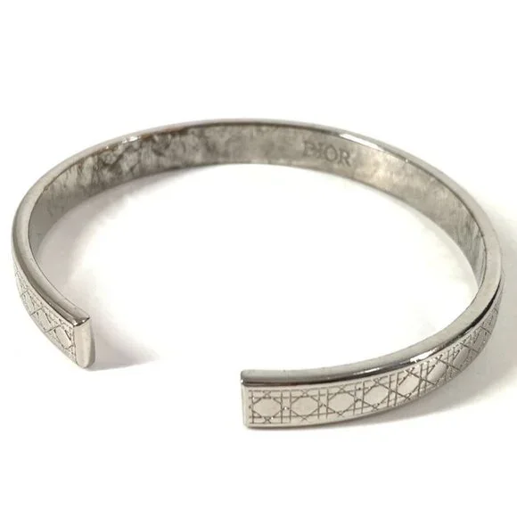 Dior Bracelet Cannage Logo Metal Silver - Picture 2 of 9